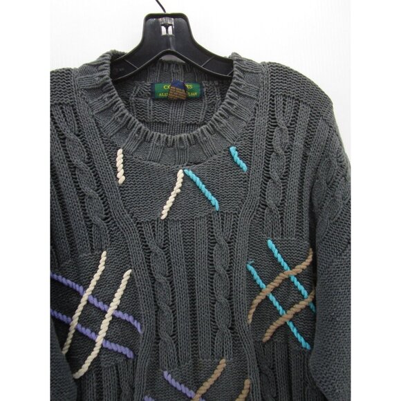 VINTAGE Colours Alexander Julian Sweater XL Linen Blend Pullover 90s - Picture 2 of 9